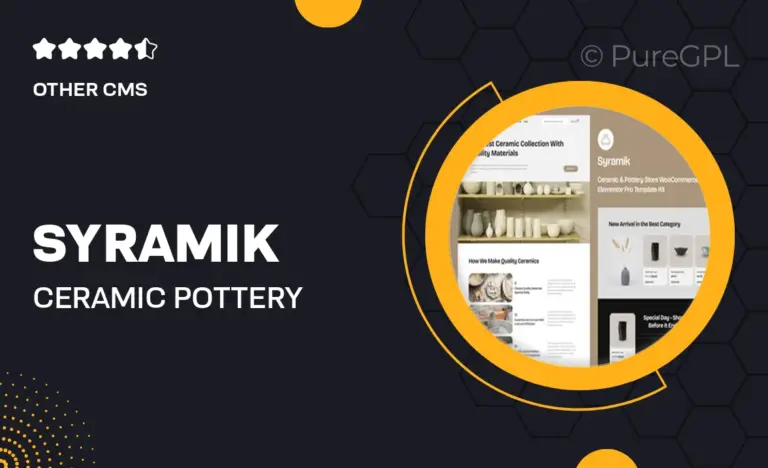 syramik ceramic pottery store woocommerce elementor pro template kit