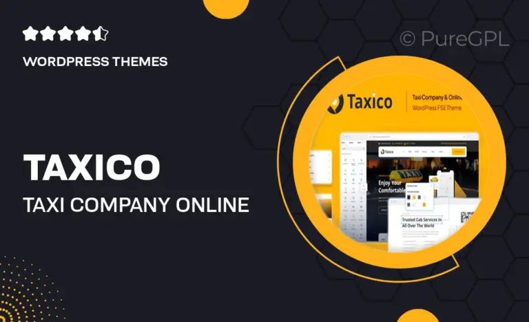 taxico taxi company online cab service fse wordpress theme