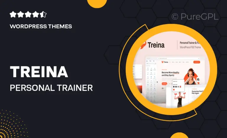 treina personal trainer fitness fse wordpress theme