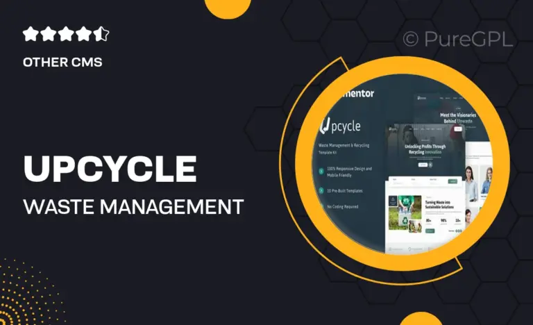 upcycle waste management recycling elementor template kit