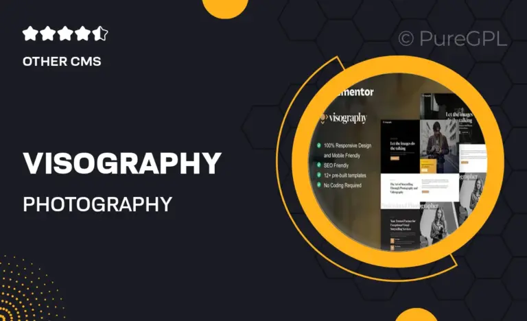 visography photography portfolio elementor template kit