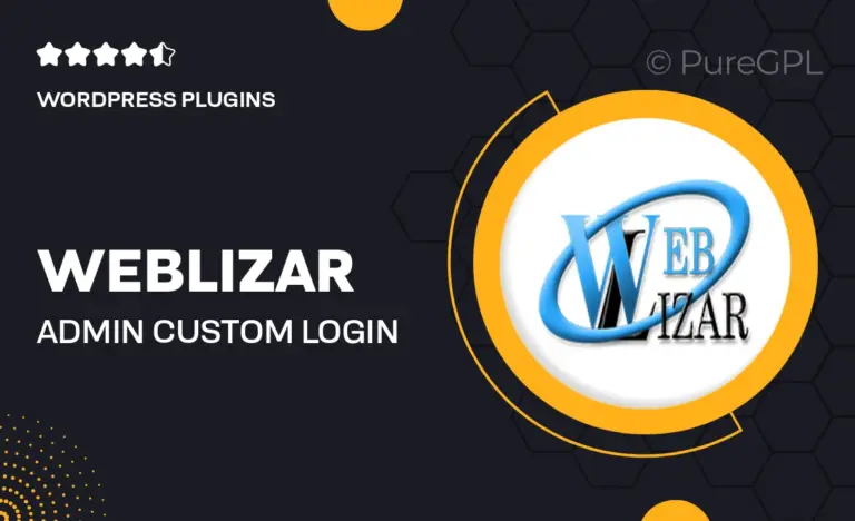 weblizar admin custom login pro
