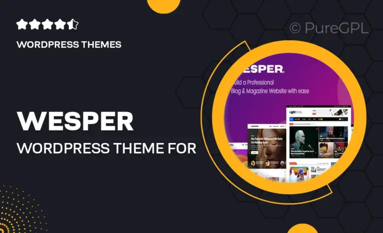 wesper wordpress theme for blogs magazines