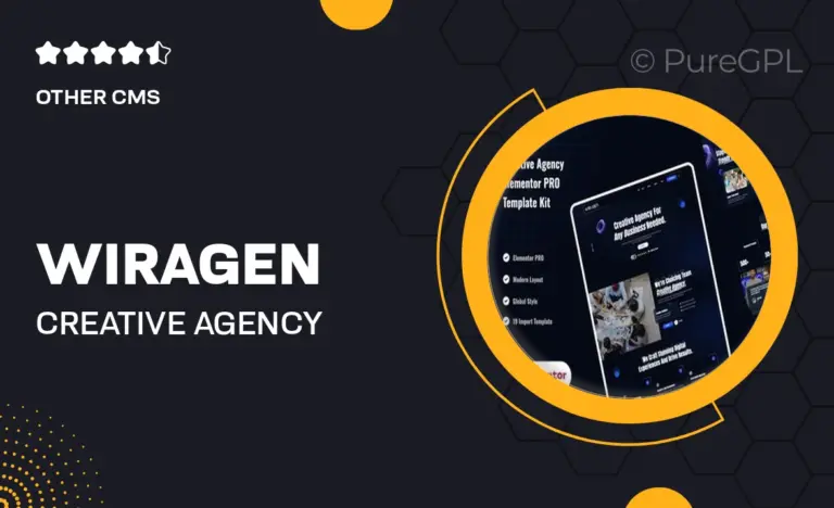 wiragen creative agency elementor pro template kit