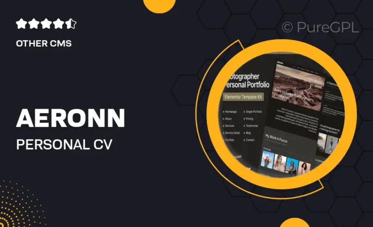 aeronn personal cv elementor pro template kit