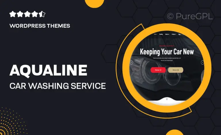 aqualine car washing service with booking system wordpress theme