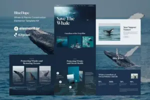 BlueHope – Whale & Marine Conservation Elementor Template Kit