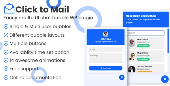 click to mail fancy mailto ui chat bubbles wordpress plugin 1