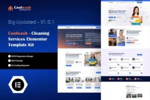 Coolwash – Cleaning Services Elementor Pro Template Kit
