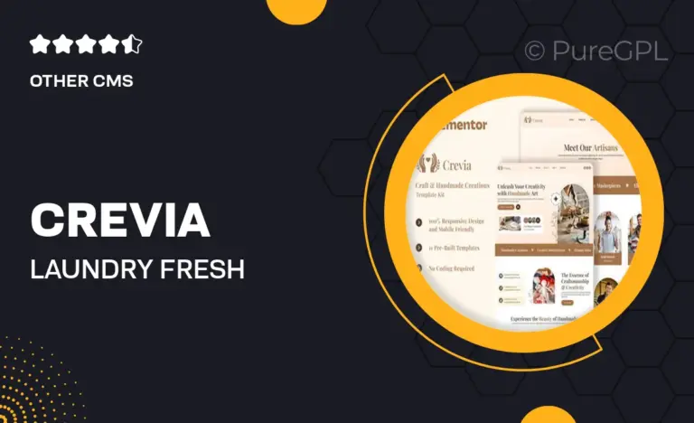 crevia laundry fresh clothing elementor template kit