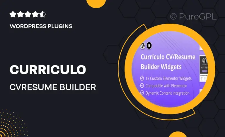 curriculo cv resume builder elementor widgets