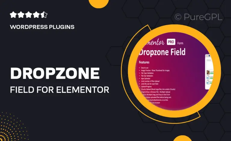 dropzone field for elementor form
