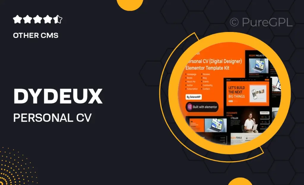 Dydeux – Personal CV Elementor Pro Template Kit 58 Dydeux – Personal CV Elementor Pro Template Kit