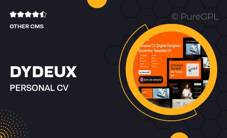 dydeux personal cv elementor pro template kit