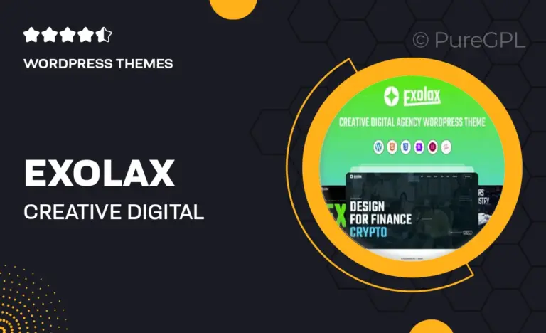exolax creative digital agency wordpress theme
