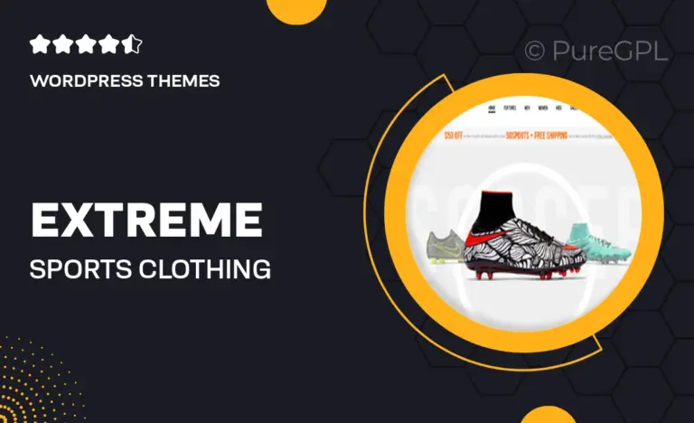 extreme sports clothing equipment store wordpress theme