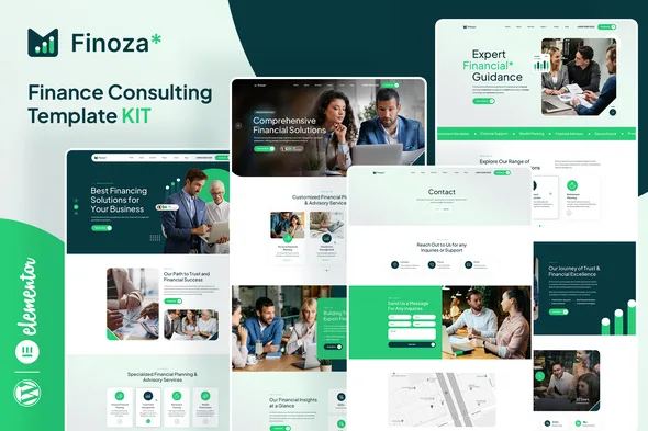 finoza finance consulting elementor template kit 1
