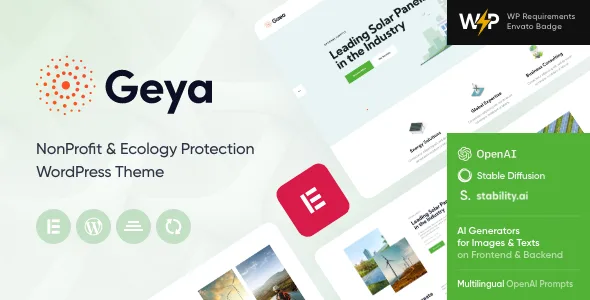 Geya – Renewable Energy & Ecology Protection WordPress Theme