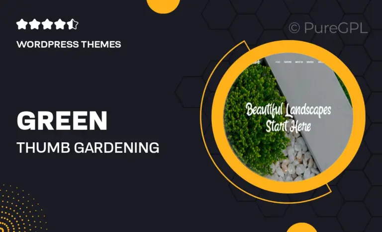 green thumb gardening landscaping services wordpress theme