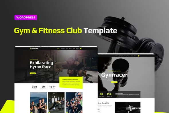 gymracer hyrox gym elementor pro template kit 1