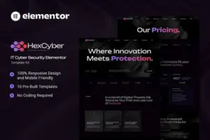 Hexcyber – IT Cyber Security Elementor Template Kit