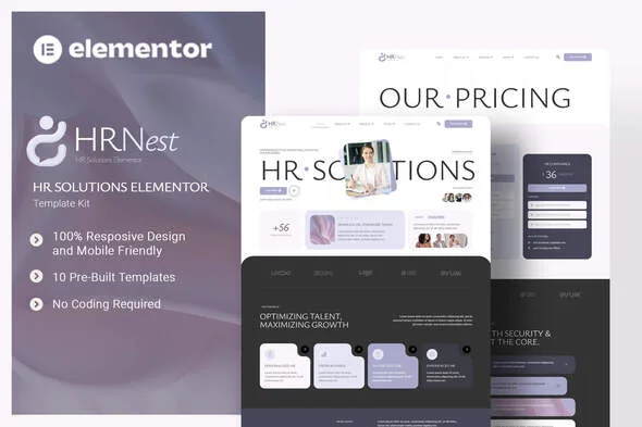 hrnest hr solutions elementor template kit 1