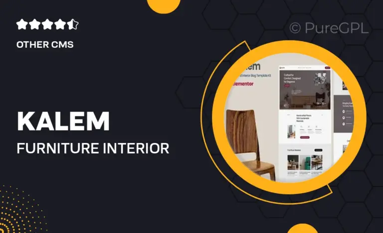 kalem furniture interior design blog elementor template kit