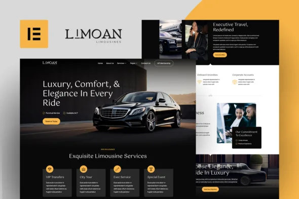 limoan limousine business elementor template kit 1