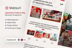 Matsuri – Japanese Culture Day Elementor Template Kit