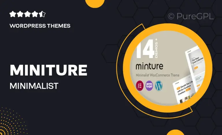 miniture minimalist woocommerce theme