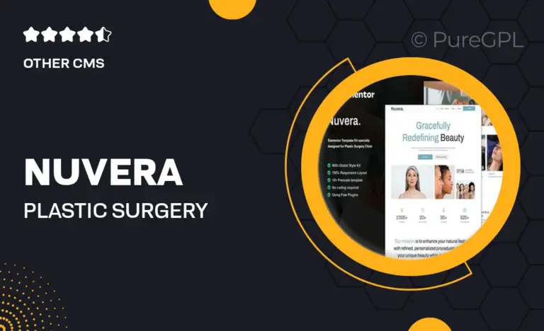 nuvera plastic surgery clinic elementor template kit