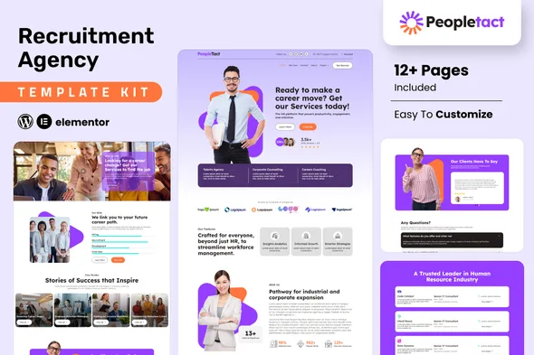 peopletact recruitment agency elementor template kit 1
