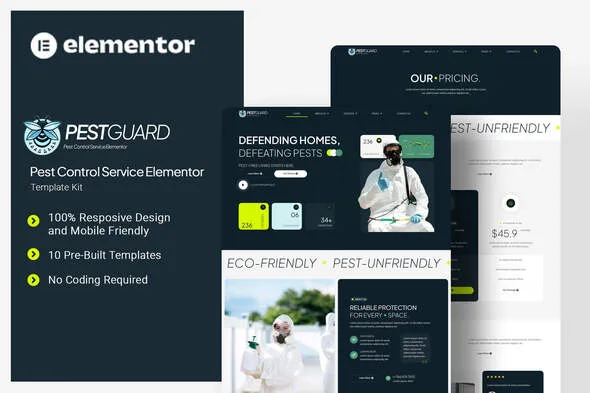 pestguard pest control service elementor template kit 1