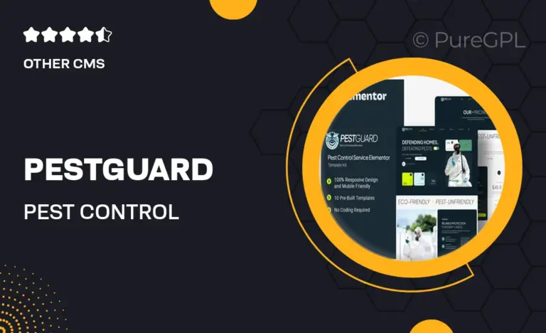 pestguard pest control service elementor template kit
