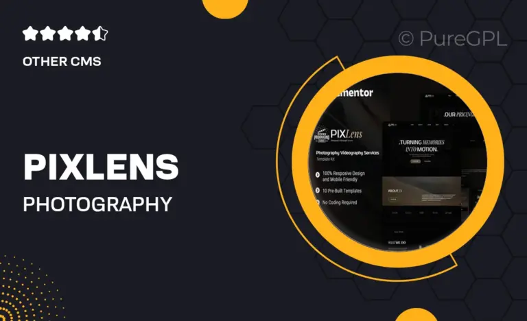 pixlens photography videography services elementor template kit