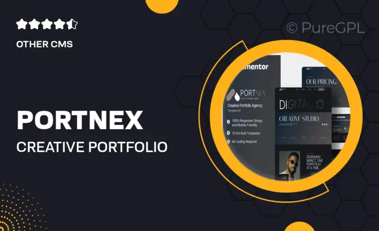 portnex creative portfolio agency elementor template kit