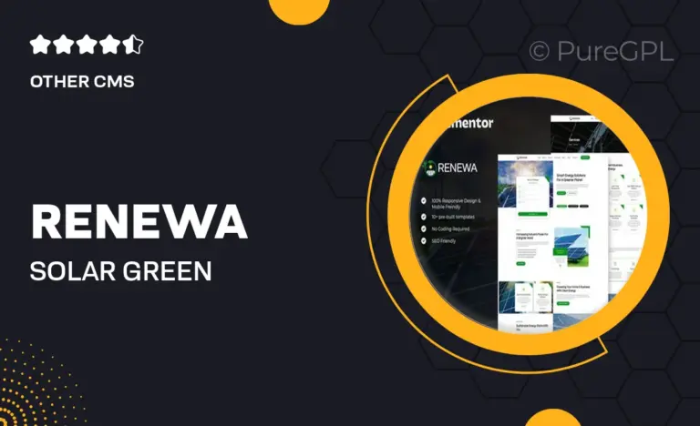 renewa solar green renewable energy elementor template kit