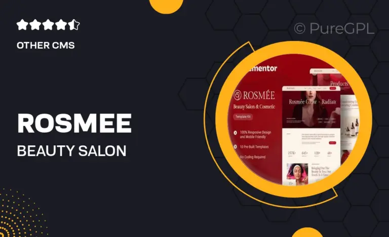 rosmee beauty salon cosmetic elementor tempate kit