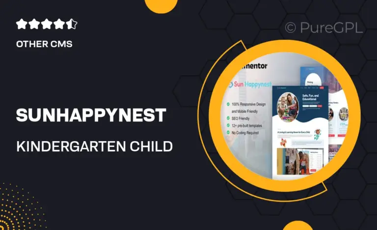 sunhappynest kindergarten child care elementor pro template kit