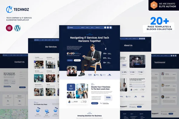 technoz tech company it services elementor pro template kit 1