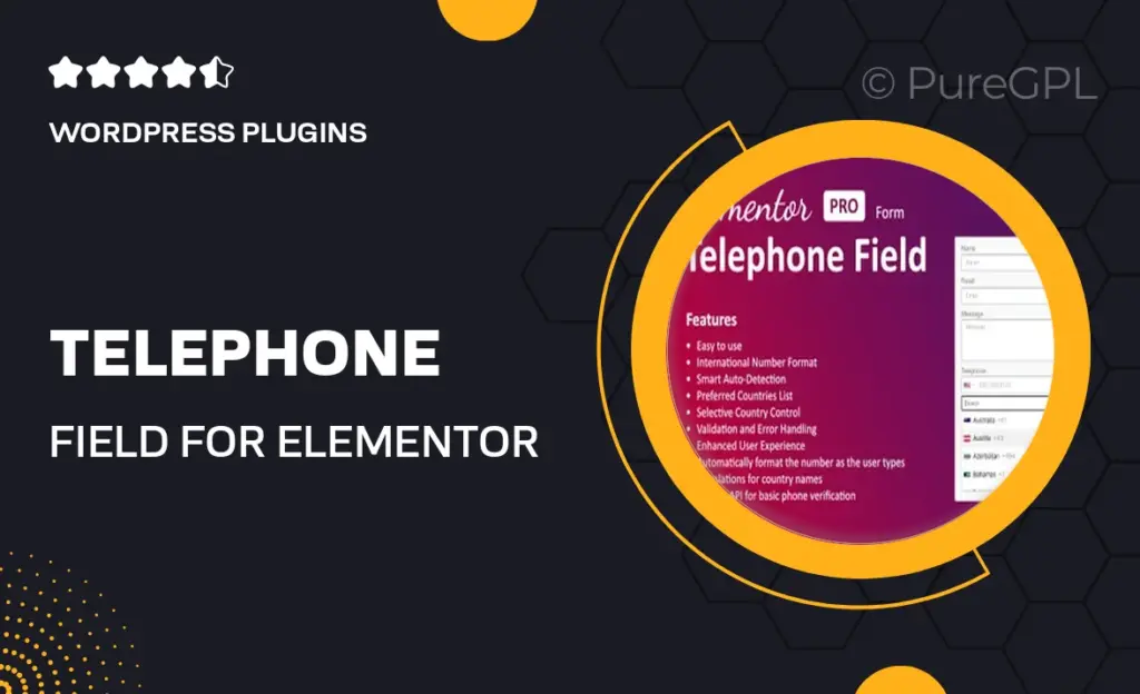 Telephone Field for Elementor form 32 Telephone Field for Elementor form