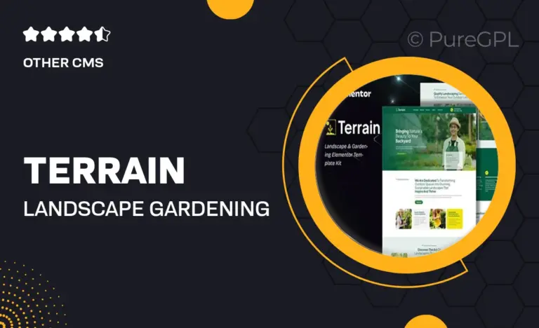 terrain landscape gardening elementor template kit