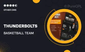 Thunderbolts – Basketball Team & Sports Club Elementor Template Kit