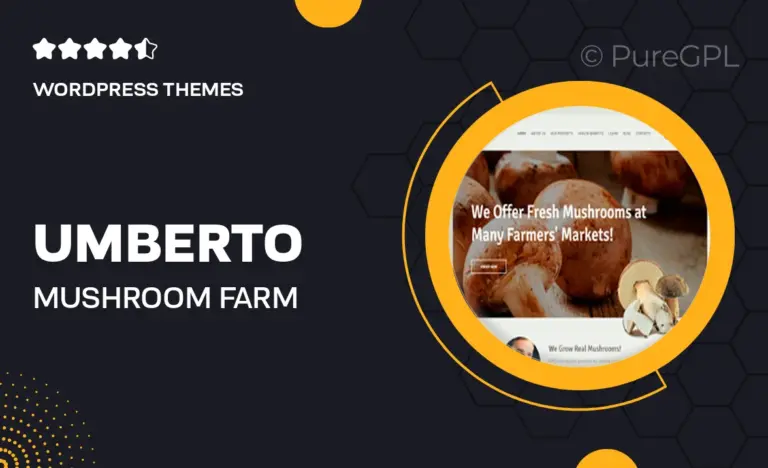 umberto mushroom farm organic products store wordpress theme