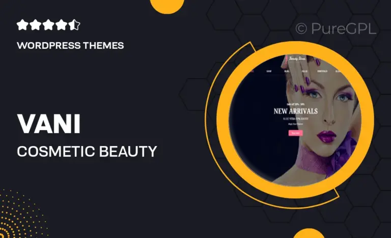 vani cosmetic beauty woocommerce wordpress theme