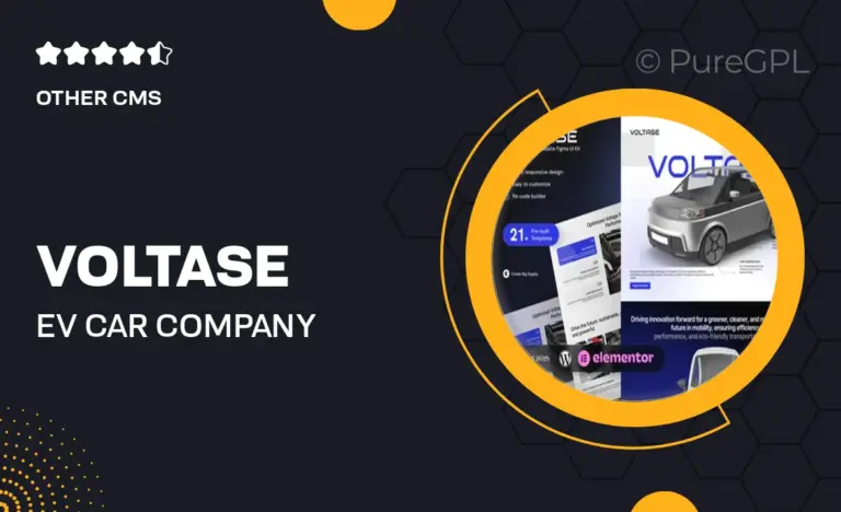 voltase ev car company elementor template kit
