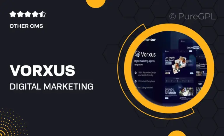vorxus digital marketing agency elementor template kit