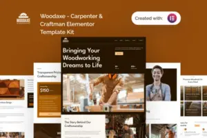 Woodaxe – Carpenter & Craftman Elementor Template Kit