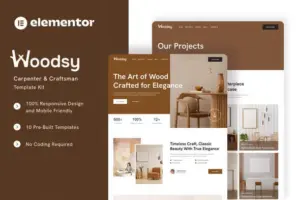 Woodsy – Carpenter & Craftsman Elementor Template Kit