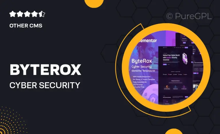byterox cyber security elementor template kit